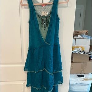 Urban outfitters Lux NEW $128 beaded silk tiered dress